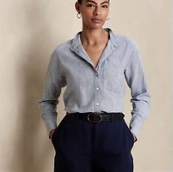 Banana Republic Linen Blend Long Sleeve Shirt (NWT) - Picture 2 of 6